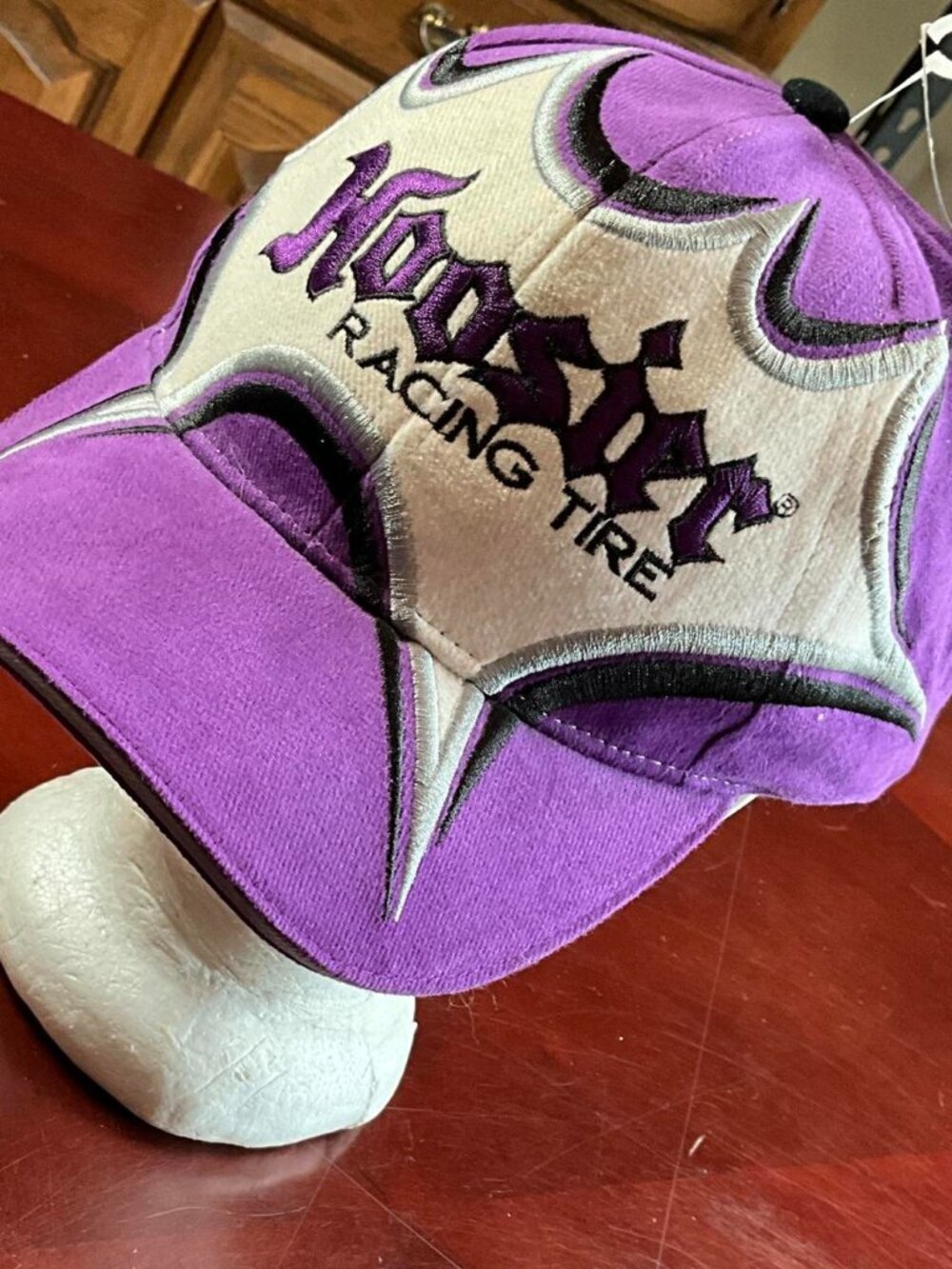 NWTs Y2K Hoosier Racing Tire Purple White Embroidered Adjustable Baseball Hat